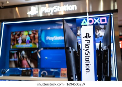 Bangkok, Thailand - January 30, 2020 : PlayStation Logo At Sony Store.