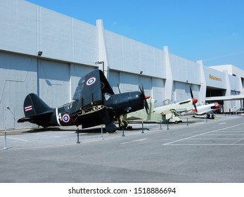 Bangkok, Thailand - January 4 , 2018: Many Airplane In Royal Thai Air Force Museum