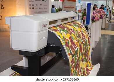 BANGKOK ,THAILAND - JULY 11:  Digital Textile Printer At Garment 
Manufacturers Sourcing Expo 2015 (GFT 2015) , On JULY 11, 2015 In 
Bangkok, Thailand.