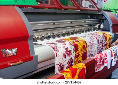 BANGKOK ,THAILAND - JULY 11:  Digital Textile Printer At Garment 
Manufacturers Sourcing Expo 2015 (GFT 2015) , On JULY 11, 2015 In 
Bangkok, Thailand.
