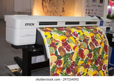 BANGKOK ,THAILAND - JULY 11:  Digital Textile Printer At Garment 
Manufacturers Sourcing Expo 2015 (GFT 2015) , On JULY 11, 2015 In 
Bangkok, Thailand.