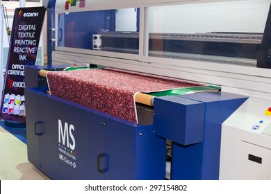 BANGKOK ,THAILAND - JULY 11:  Digital Textile Printer At Garment 
Manufacturers Sourcing Expo 2015 (GFT 2015) , On JULY 11, 2015 In 
Bangkok, Thailand.