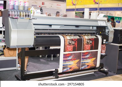 BANGKOK ,THAILAND - JULY 11:  Digital Textile Printer At Garment 
Manufacturers Sourcing Expo 2015 (GFT 2015) , On JULY 11, 2015 In 
Bangkok, Thailand.