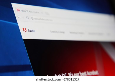 BANGKOK, THAILAND - JULY 16: Adobe Creative Cloud Website On The Screen  On July 16,2017.