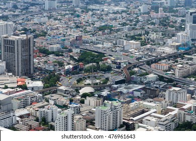 Bangkok, Thailand - July 17, 2016: Aerial View Of Bangkok Skyline From Baiyoke Sky Tower, The Second Tallest Building In The City With A 360-degree Revolving Roof Deck.