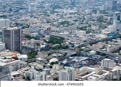 Bangkok, Thailand - July 17, 2016: Aerial View Of Bangkok Skyline From Baiyoke Sky Tower, The Second Tallest Building In The City With A 360-degree Revolving Roof Deck.