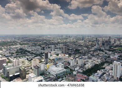 Bangkok, Thailand - July 17, 2016: Aerial View Of Bangkok Skyline From Baiyoke Sky Tower, The Second Tallest Building In The City With A 360-degree Revolving Roof Deck.