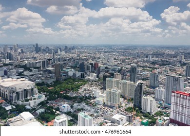 Bangkok, Thailand - July 17, 2016: Aerial View Of Bangkok Skyline From Baiyoke Sky Tower, The Second Tallest Building In The City With A 360-degree Revolving Roof Deck.