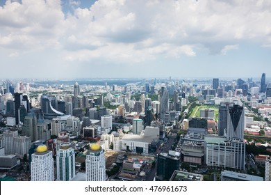 Bangkok, Thailand - July 17, 2016: Aerial View Of Bangkok Skyline From Baiyoke Sky Tower, The Second Tallest Building In The City With A 360-degree Revolving Roof Deck.