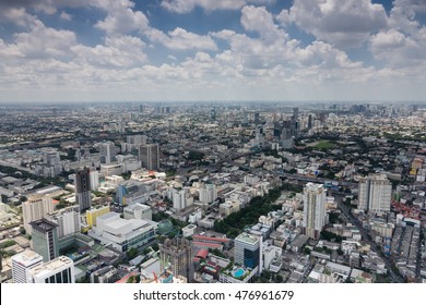 Bangkok, Thailand - July 17, 2016: Aerial View Of Bangkok Skyline From Baiyoke Sky Tower, The Second Tallest Building In The City With A 360-degree Revolving Roof Deck.