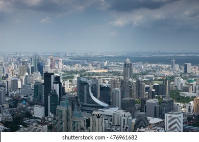 Bangkok, Thailand - July 17, 2016: Aerial View Of Bangkok Skyline From Baiyoke Sky Tower, The Second Tallest Building In The City With A 360-degree Revolving Roof Deck.