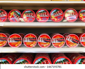 BANGKOK, THAILAND - JULY 20, 2019 ; The Imperial Cookies And Arsenal Cookie Are Famous Selling For New Year Celebration Presents.