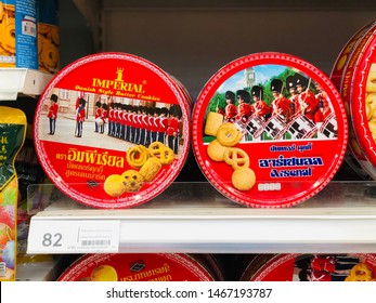 BANGKOK, THAILAND - JULY 20, 2019 ; The Imperial Cookies And Arsenal Cookie Are Famous Selling For New Year Celebration Presents.