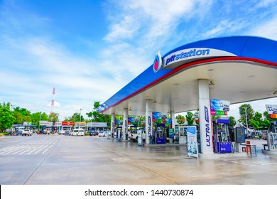 BANGKOK, THAILAND - JULY , 2019 : PTT Gas Station the popular gas station in Thailand,PTT Petrol Station have many deparment store in area.