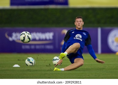 BANGKOK THAILAND JULY 26:Ross Barkley Of Everton In Action During Training Session At Supachalasai Stadium On July 26, 2014 In Bangkok, Thailand.