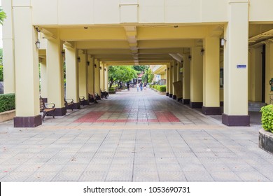 Bangkok, Thailand - July 8, 2017: Walking Path Inside Thammasat University. It Is The Famous University In Thailand, Especially In Social Science And Humanities Science.