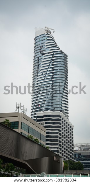 Bangkok, Thailand -\
Jun 18, 2016. A modern building located in Bangkok, Thailand.\
Bangkok has a population of over 8 million, or 12.6 percent of the\
country\'s population.