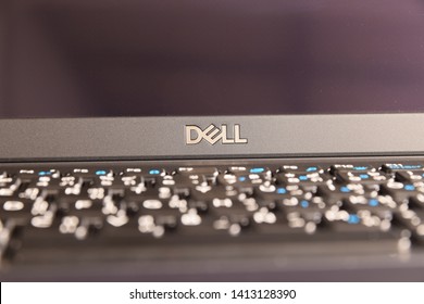 BANGKOK, Thailand- June 1, 2019: Dell Logo on notebook cover. Dell Inc. is an American multinational computer technology company that develops, sells and repairs computers.