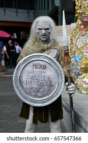 Bangkok, Thailand - June 10, 2017: The White Walkers Cosplay From The Series Game Of Thrones Present In Bangkok