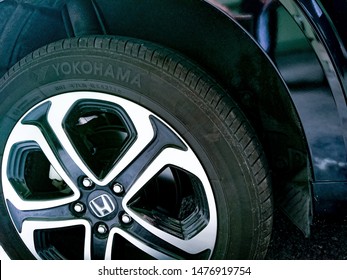 Bangkok, Thailand June 14, 2019: YOKOHAMA Tyre Installed On Car. YOKOHAMA Is A Japanese Automotive Tires Manufacturer