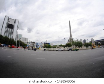 Bangkok, Thailand - June 18 2019: Victory Monument. The Monument Commemorate The Thai Victory In The Franco-Thai War. Located In Northeast Of Central Bangkok.