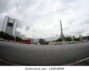 Bangkok, Thailand - June 18 2019: Victory Monument. The Monument Commemorate The Thai Victory In The Franco-Thai War. Located In Northeast Of Central Bangkok.