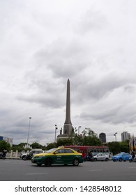 Bangkok, Thailand - June 18 2019: Victory Monument. The Monument Commemorate The Thai Victory In The Franco-Thai War. Located In Northeast Of Central Bangkok.