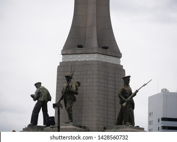 Bangkok, Thailand - June 18 2019: Victory Monument. The Monument Commemorate The Thai Victory In The Franco-Thai War. Located In Northeast Of Central Bangkok.