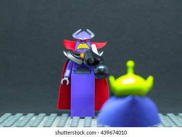 Bangkok Thailand, June 19, 2016. Lego Mini Story : Two Face With Zurg And Alien In Toy Story Series