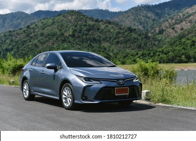 BANGKOK, THAILAND – JUNE, 20 2020: The New Toyota Corolla Altis 1.8, Hybrid Synergy Drive (HSD) model year 2019.