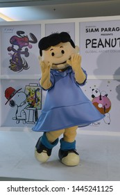 Bangkok, Thailand – June 21, 2019: Costume Of Lucy Van Pelt From Cartoon The Peanuts Movie By Charles M. Schulz At Siam Paragon Shopping Mall