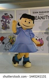 Bangkok, Thailand – June 21, 2019: Costume Of Lucy Van Pelt From Cartoon The Peanuts Movie By Charles M. Schulz At Siam Paragon Shopping Mall