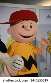 Bangkok, Thailand – June 21, 2019: Costume Of Charlie Brown From Cartoon The Peanuts Movie By Charles M. Schulz At Siam Paragon Shopping Mall