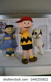 Bangkok, Thailand – June 21, 2019: Costume Of Charlie Brown From Cartoon The Peanuts Movie By Charles M. Schulz At Siam Paragon Shopping Mall