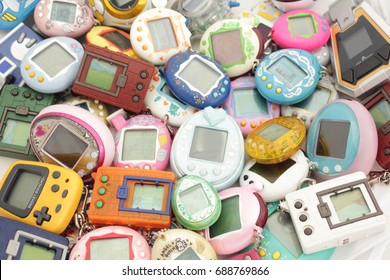 BANGKOK , THAILAND - June 28, 2017:a Lot Of Virtual Pet. Virtual Pet Toy 90s.