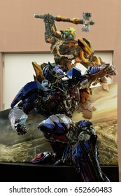 Bangkok, Thailand - June 3, 2017: Standee Of Movie Transformers 5: The Last Knight Displays At The Theater