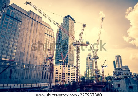Bangkok, Thailand - June 3,2014 - Construction of the new shopping mall in the city on June 3,2014