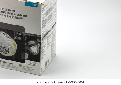 Bangkok, Thailand: June 9,2020: N95 Mask Paper Box From 3M Is Recyclable Paper.