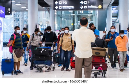 Bangkok , Thailand. Mar 05, 2020. Indian People Wear A Mask In Arrival Area At The Airport