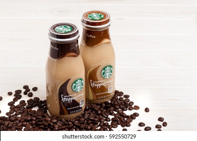 BANGKOK, THAILAND - MARCH 03, 2017: Bottle Of Starbucks Frappuccino Coffee Drink 9.5 Ounce. 