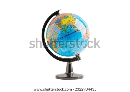 Bangkok, Thailand, March 1, 2023 World, globe or earth model isolated on white background with clipping path.