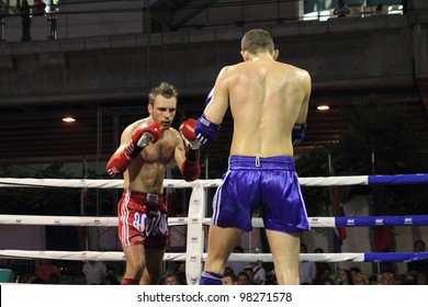 BANGKOK, THAILAND- MARCH 22 : unidentified Muay Thai fighter in World Amateur Muaythai Champioships 2012. on March 22, 2012 at National Stadium, Bangkok, Thailand - Shutterstock ID 98271578