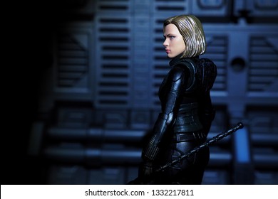 Bangkok, Thailand - March 2,2019: A Setting Of Black Widow Action Figure From  Marvel Comic.