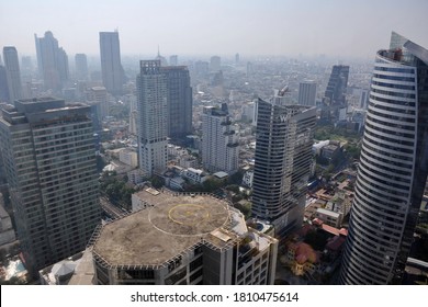 Bangkok, Thailand - March 26, 2013: The Skyline Of The Thai Capital Is Seen. The South East Asian City Is Developing Rapidly With A Population Of 8.3 Mln And An Economy Worth 29% Of The Country's GDP.