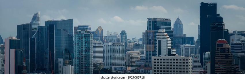 Bangkok, Thailand - March 3, 2021: Office, businesses building in city. Cityscape skyline, modern building skyscrap in metropolis of Thailand - Shutterstock ID 1929085718