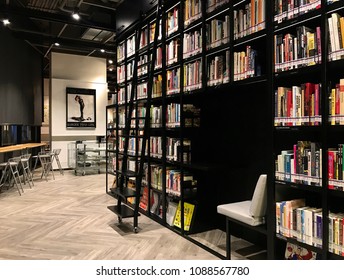 Bangkok, Thailand - May 10 2018 : Library And Co-working Space Area In Thailand Creative And Design Center (TCDC) 