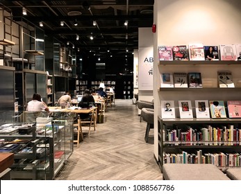 Bangkok, Thailand - May 10 2018 : Library And Co-working Space Area In Thailand Creative And Design Center (TCDC) 