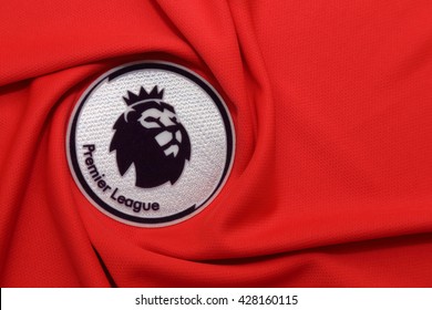 BANGKOK, THAILAND - MAY 29, 2016: The Logo Of The New English Premier League Logo On May 29. 2016 In Bangkok Thailand.