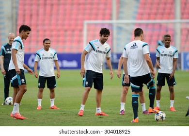 BANGKOK THAILAND MAY 29: Diego Costa Of Chelsea In Action During The Pre-match Training Session At Rajamangala Stadium On May 29,2015 In Thailand.