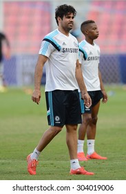 BANGKOK THAILAND MAY 29: Diego Costa Of Chelsea In Action During The Pre-match Training Session At Rajamangala Stadium On May 29,2015 In Thailand.